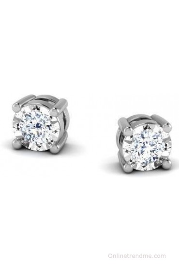 CaratLane Matilda Diamond Silver Stud Earring